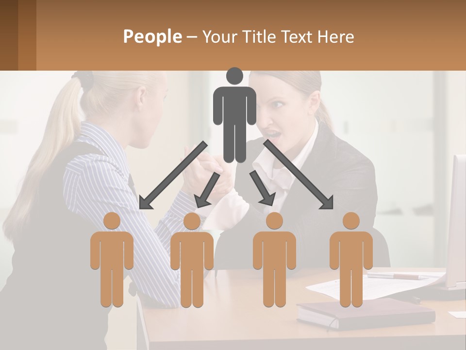 Caucasian Businesspeople Teamwork PowerPoint Template