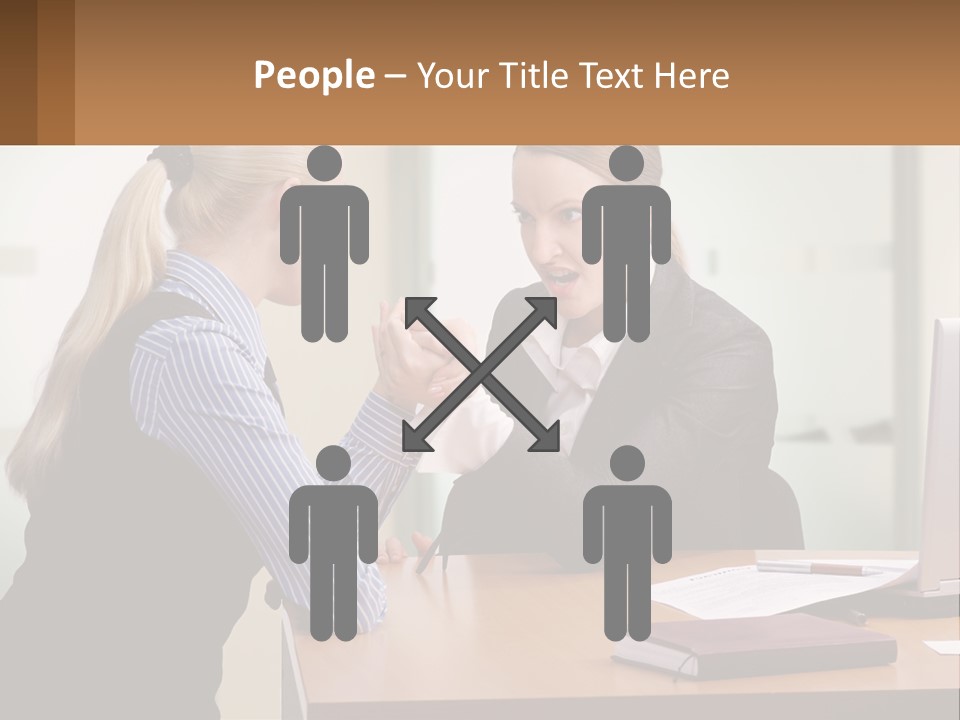 Caucasian Businesspeople Teamwork PowerPoint Template