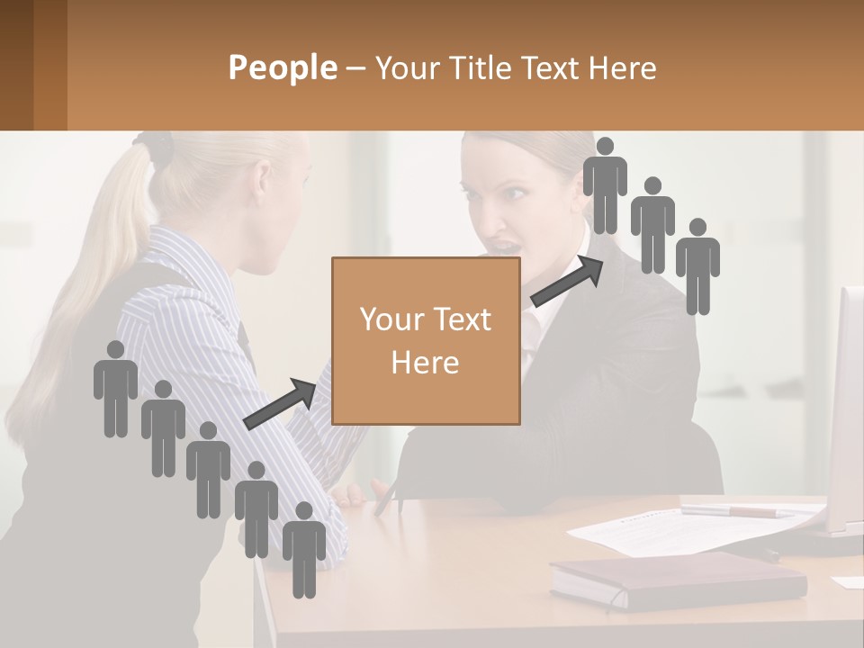 Caucasian Businesspeople Teamwork PowerPoint Template