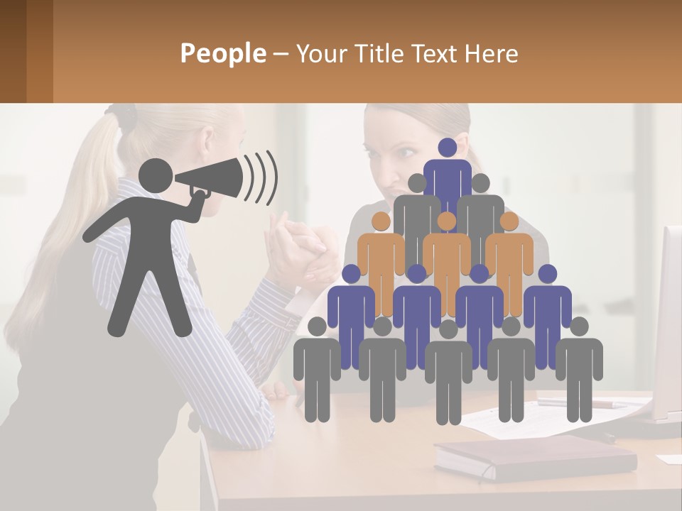 Caucasian Businesspeople Teamwork PowerPoint Template