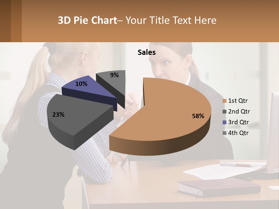 Caucasian Businesspeople Teamwork PowerPoint Template