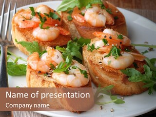 Seafood King Prawns Ready To Eat PowerPoint Template
