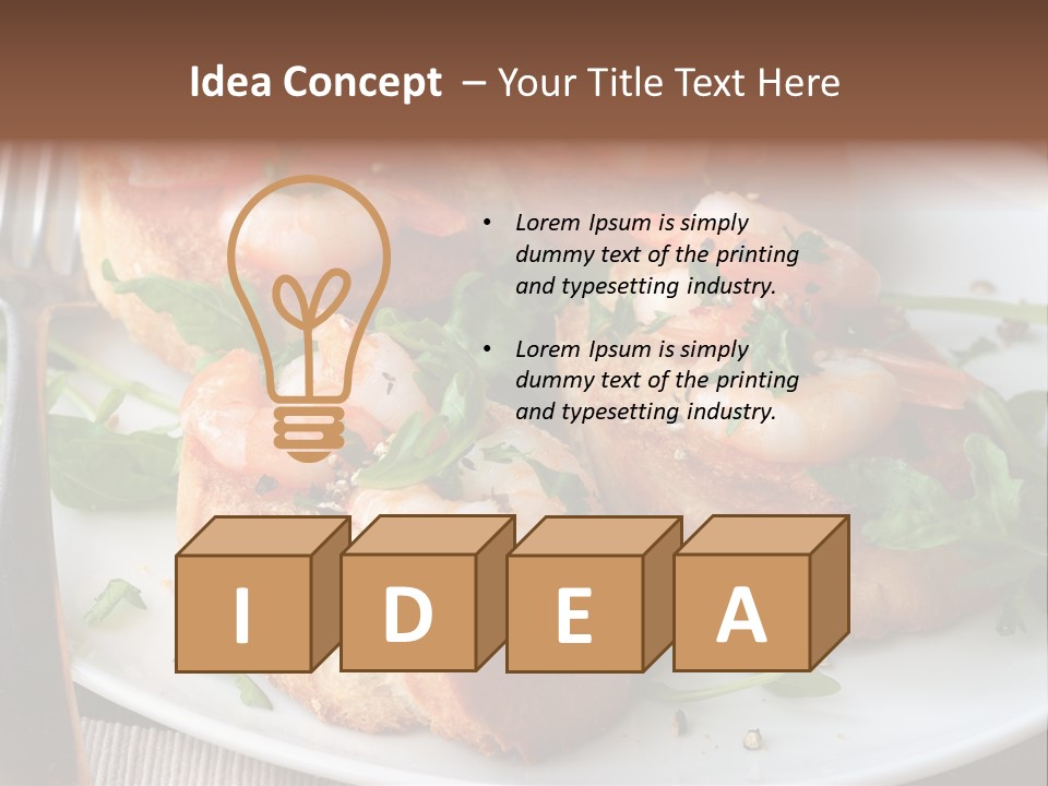 Seafood King Prawns Ready To Eat PowerPoint Template