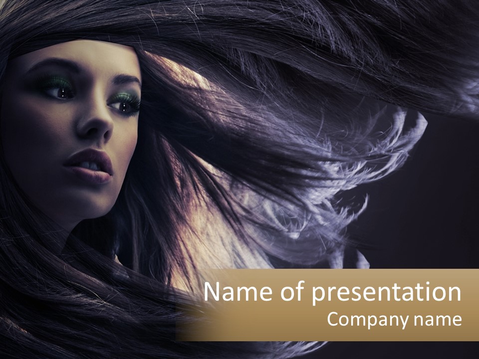 Contrast White Hair PowerPoint Template