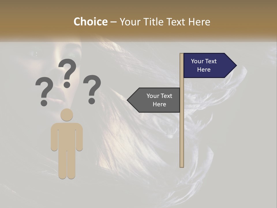 Contrast White Hair PowerPoint Template