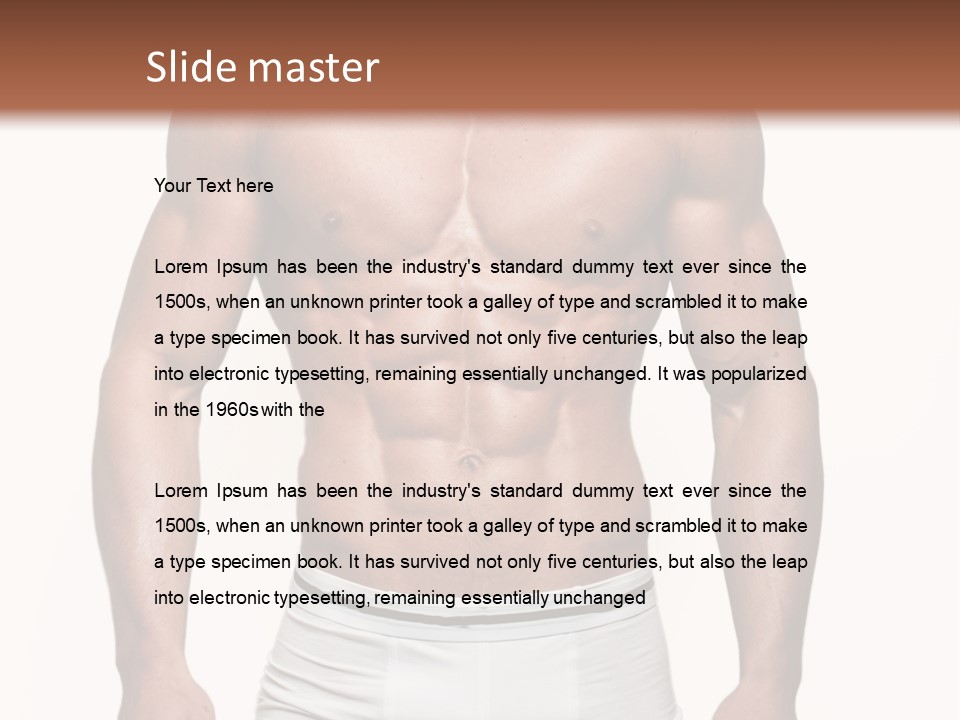 A Man In Underwear Is Posing For A Picture PowerPoint Template
