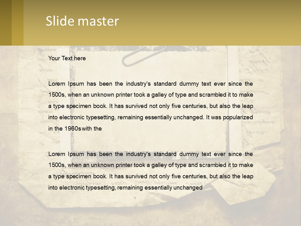 Write Tattered Page PowerPoint Template