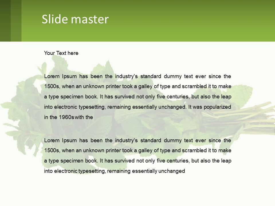 Aroma Recipe Mint PowerPoint Template
