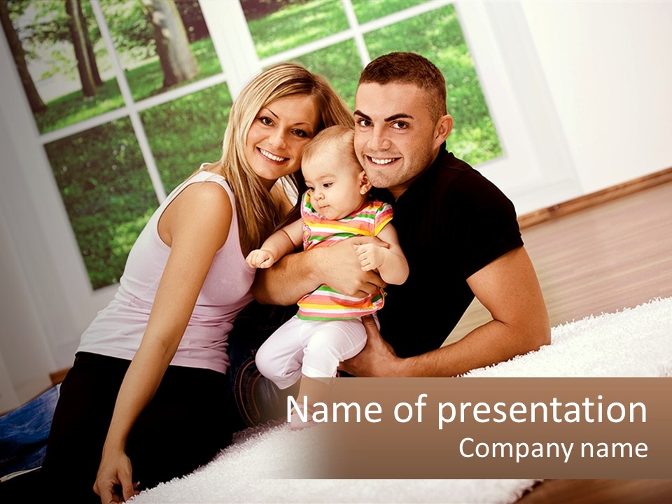 Couple Smiling Two PowerPoint Template