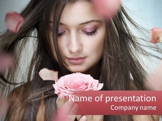 Beauty Female Rose PowerPoint Template