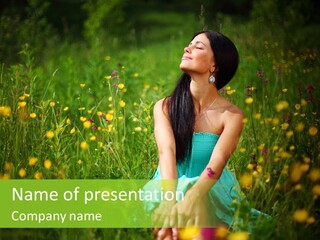 Spring Dreaming Person PowerPoint Template