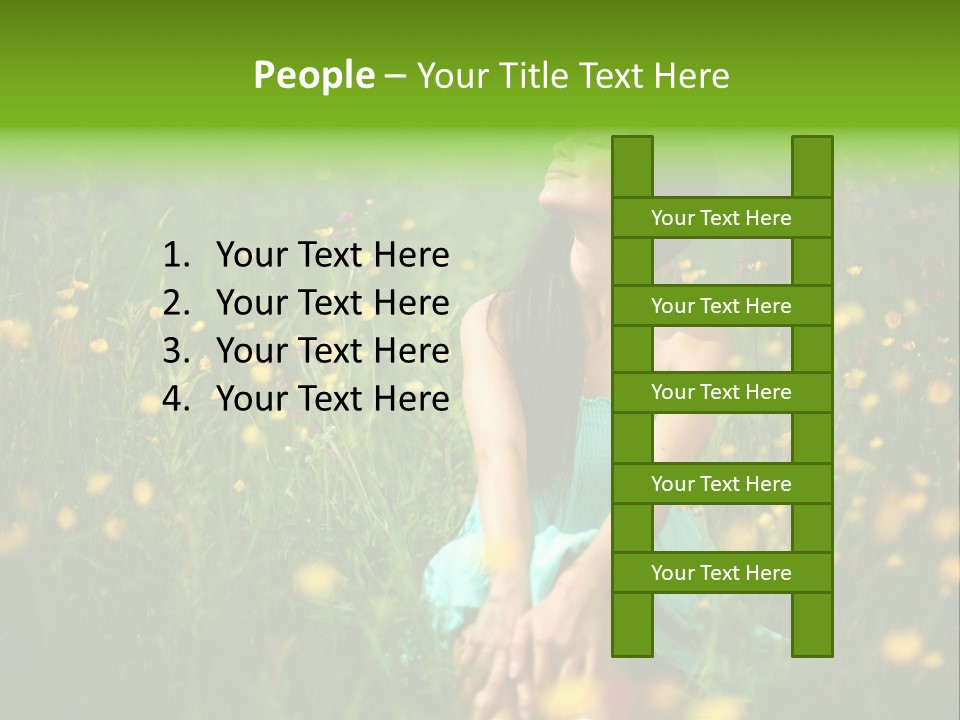 Spring Dreaming Person PowerPoint Template