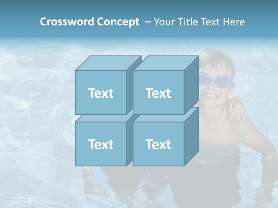 Siblings Blond Goggles PowerPoint Template