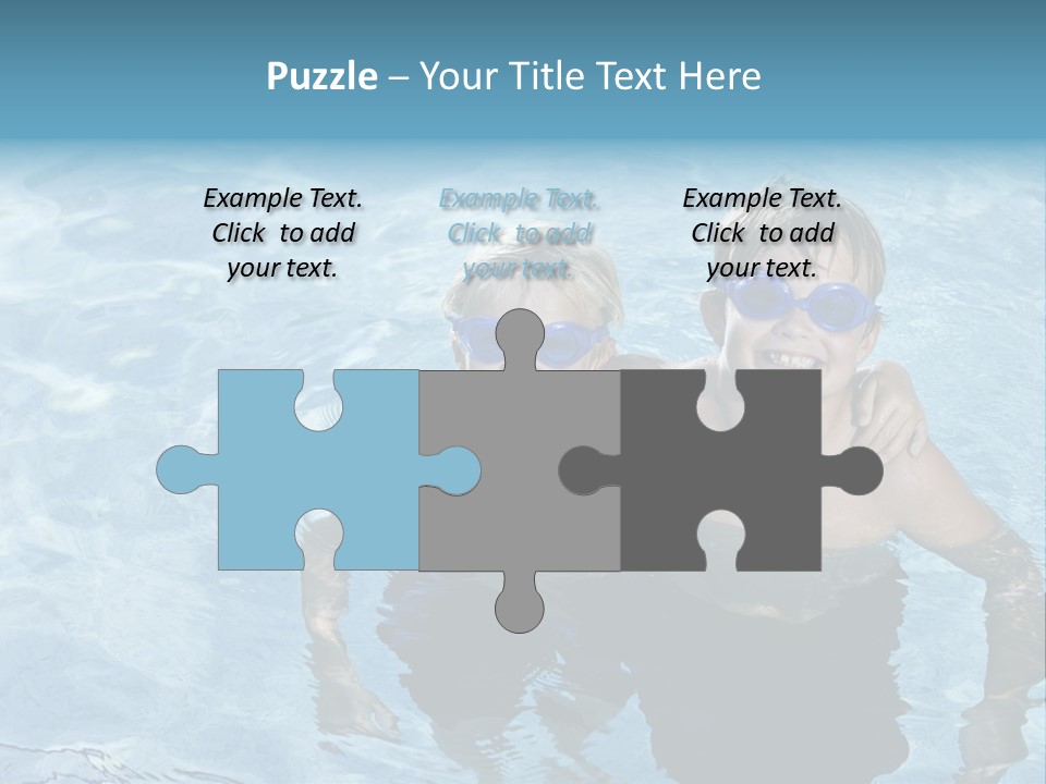 Siblings Blond Goggles PowerPoint Template