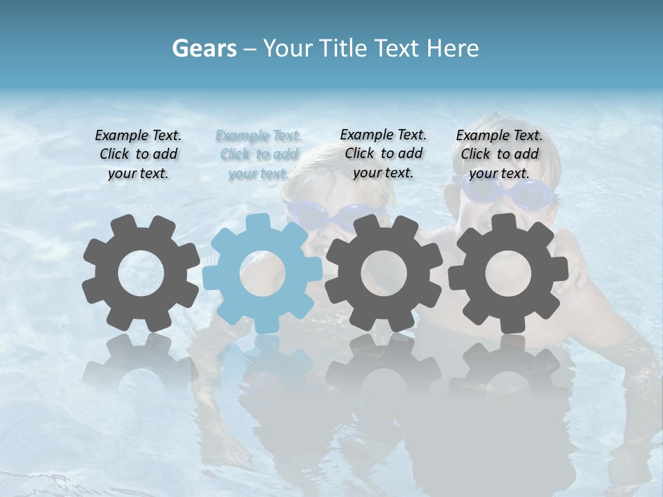 Siblings Blond Goggles PowerPoint Template