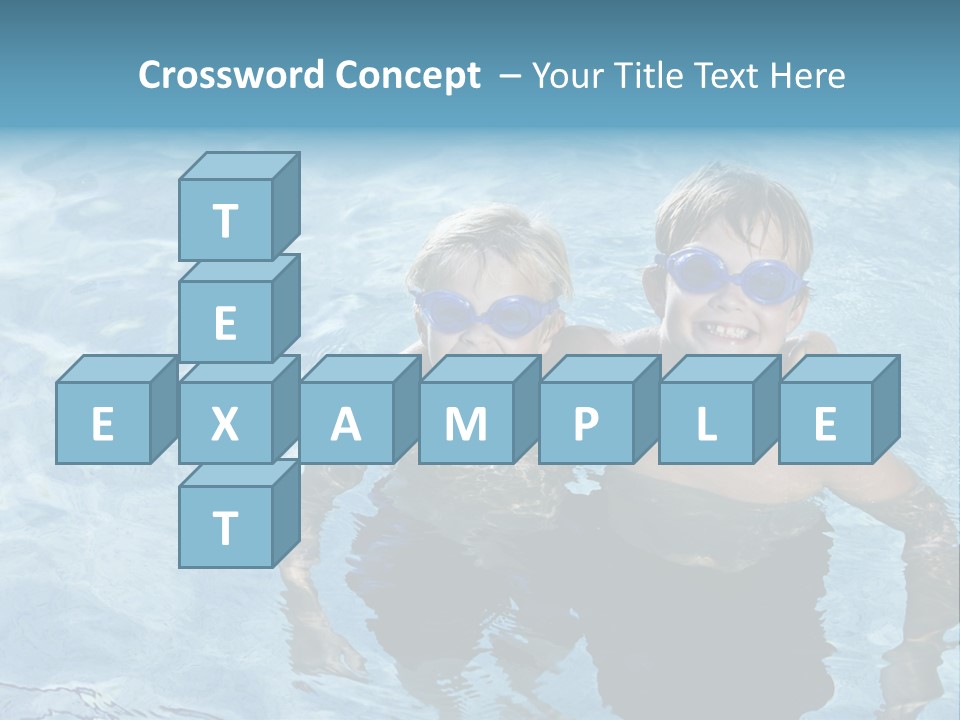 Siblings Blond Goggles PowerPoint Template