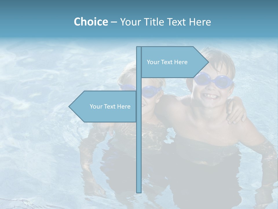 Siblings Blond Goggles PowerPoint Template