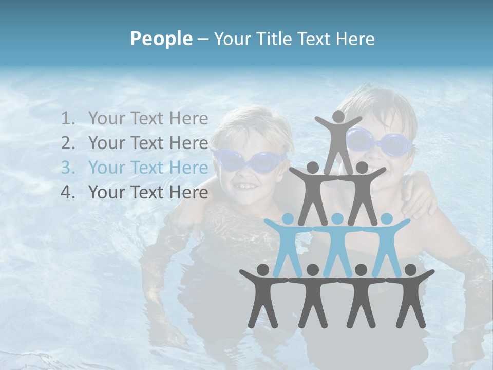 Siblings Blond Goggles PowerPoint Template