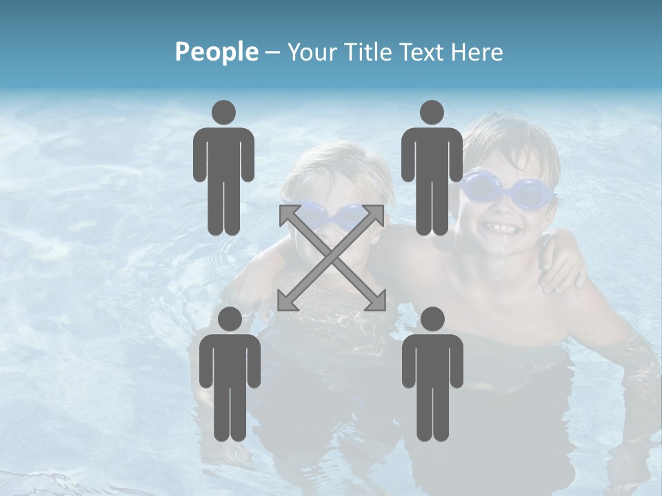 Siblings Blond Goggles PowerPoint Template