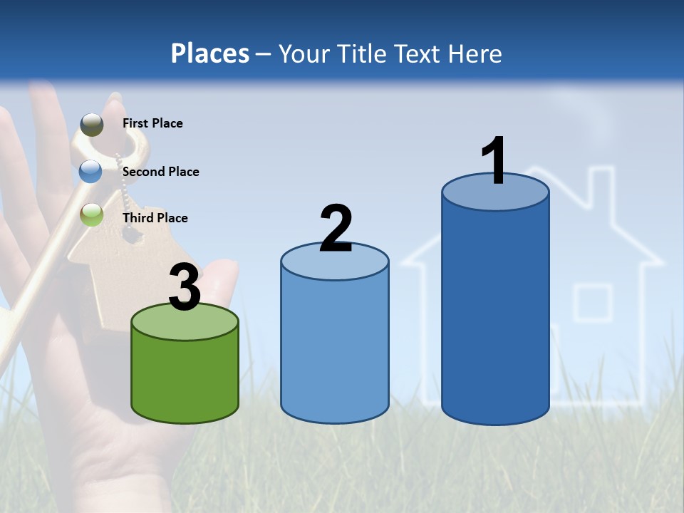 A Person Holding A House Key In Their Hand PowerPoint Template