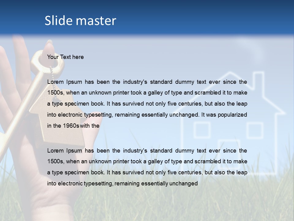 A Person Holding A House Key In Their Hand PowerPoint Template