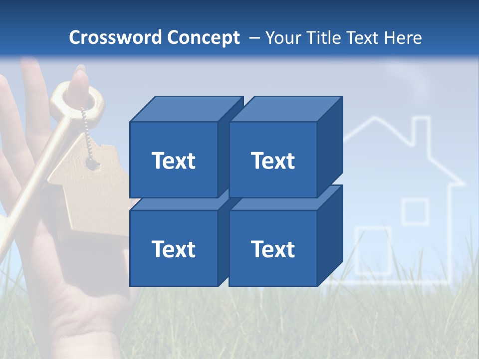 A Person Holding A House Key In Their Hand PowerPoint Template