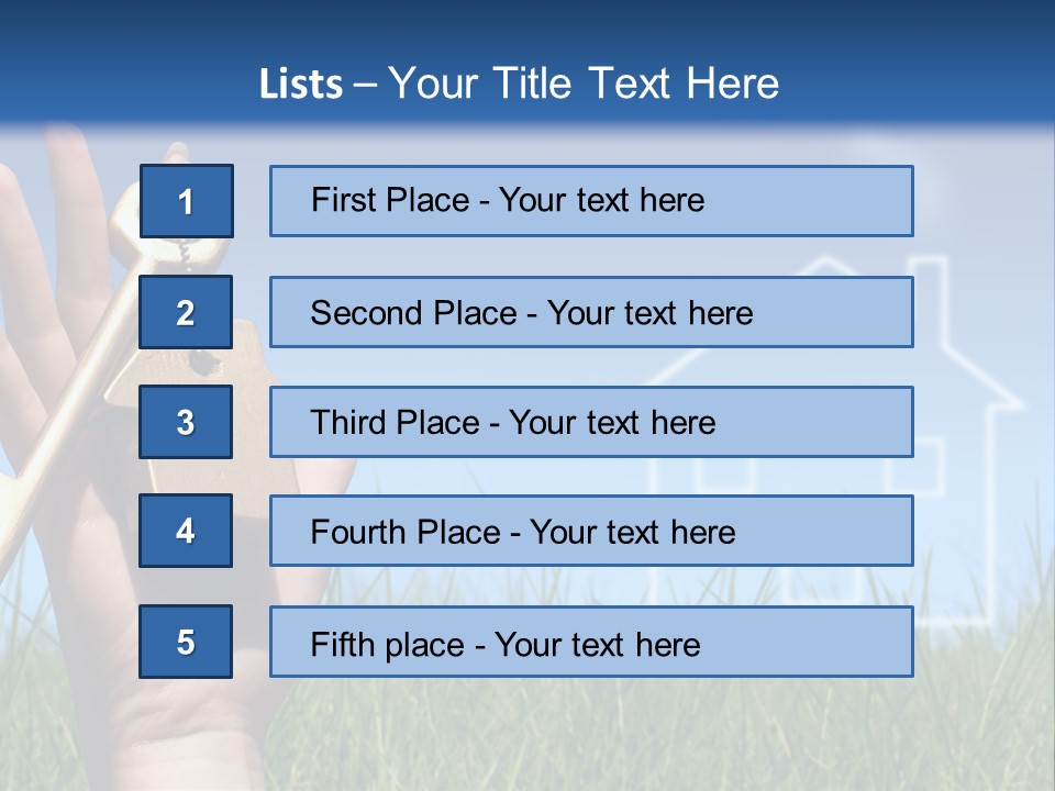A Person Holding A House Key In Their Hand PowerPoint Template