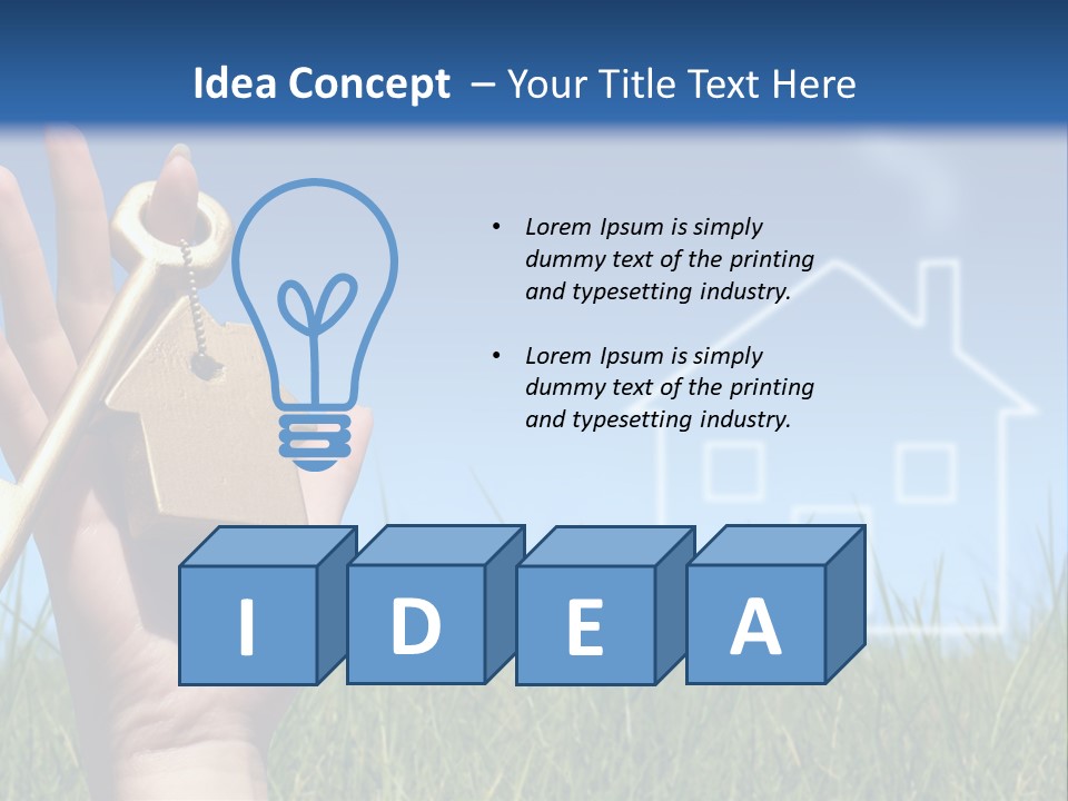 A Person Holding A House Key In Their Hand PowerPoint Template