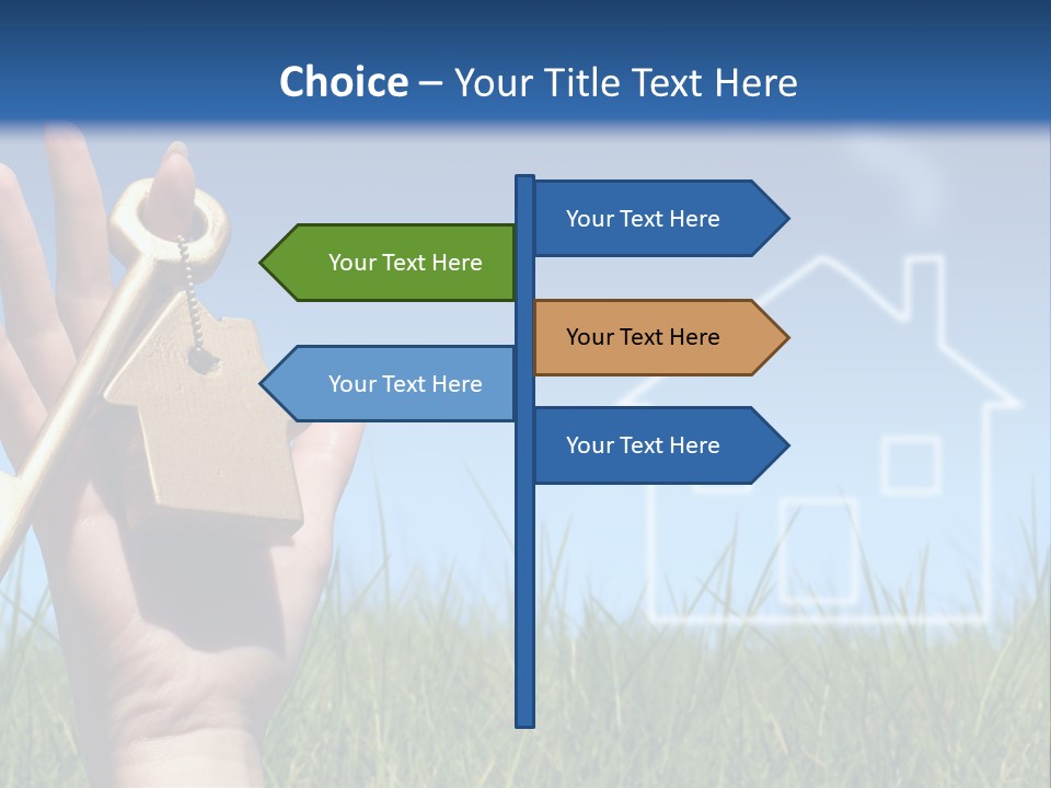 A Person Holding A House Key In Their Hand PowerPoint Template