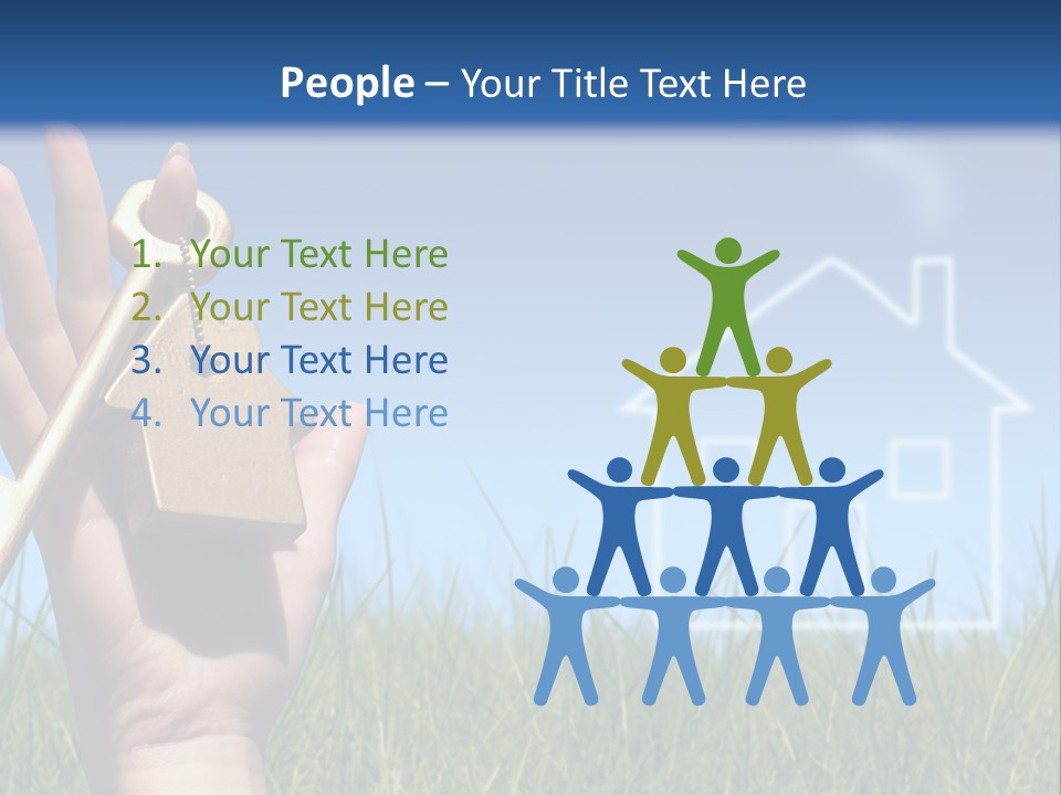 A Person Holding A House Key In Their Hand PowerPoint Template