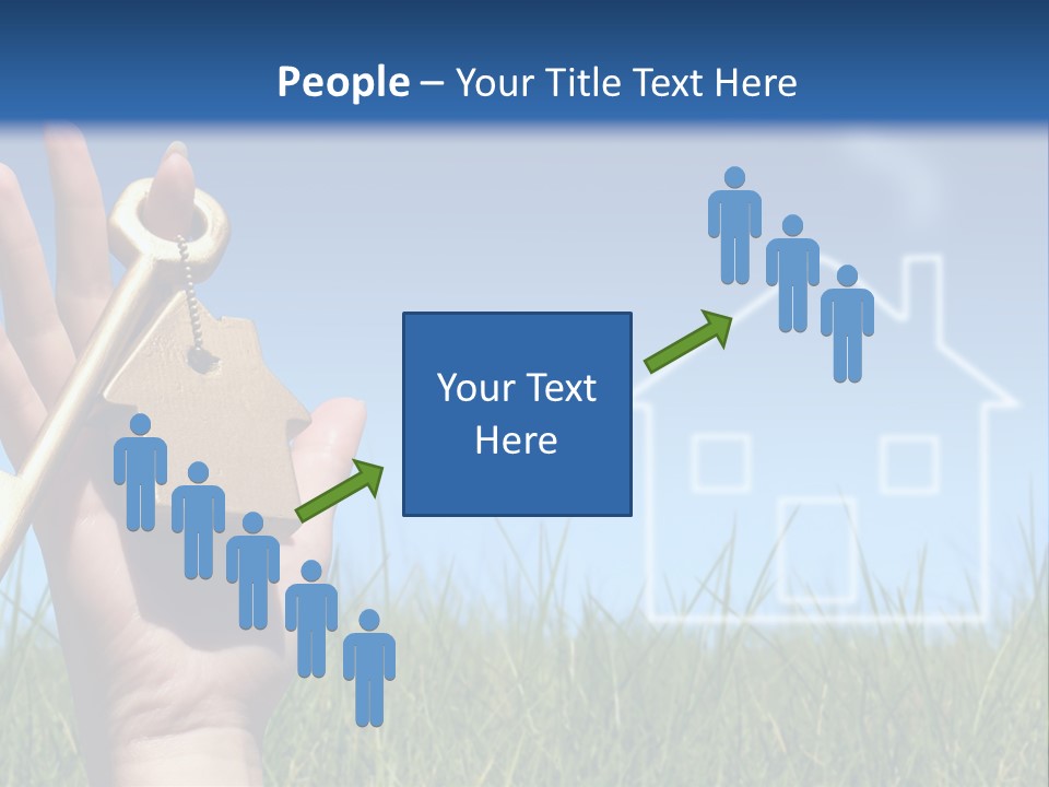 A Person Holding A House Key In Their Hand PowerPoint Template