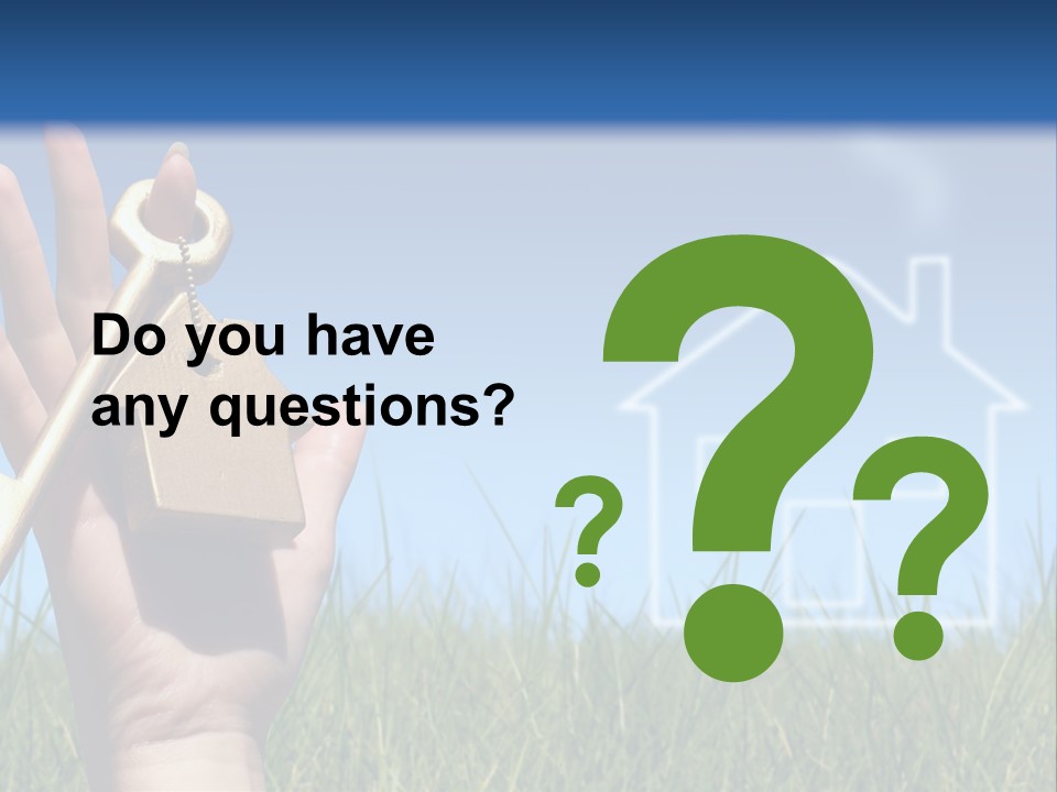 A Person Holding A House Key In Their Hand PowerPoint Template