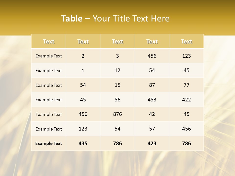 Straw Gold Meadow PowerPoint Template