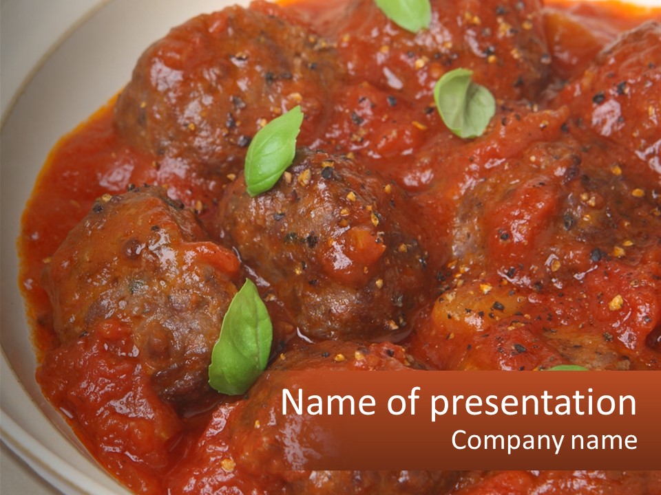 Meatball Meal Beef PowerPoint Template