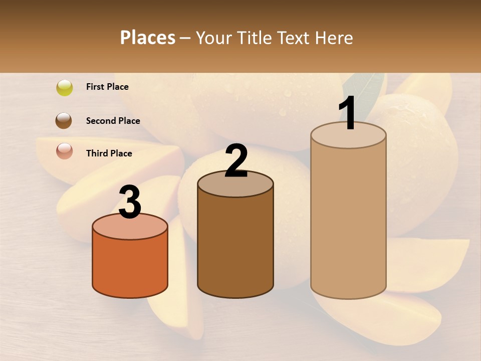 Cut Mango With Mango Leaf Juicy PowerPoint Template