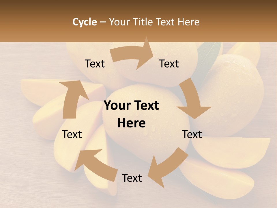 Cut Mango With Mango Leaf Juicy PowerPoint Template