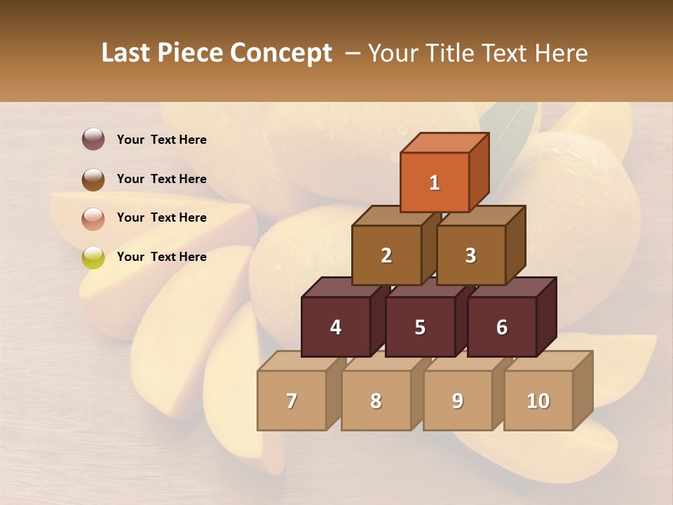 Cut Mango With Mango Leaf Juicy PowerPoint Template