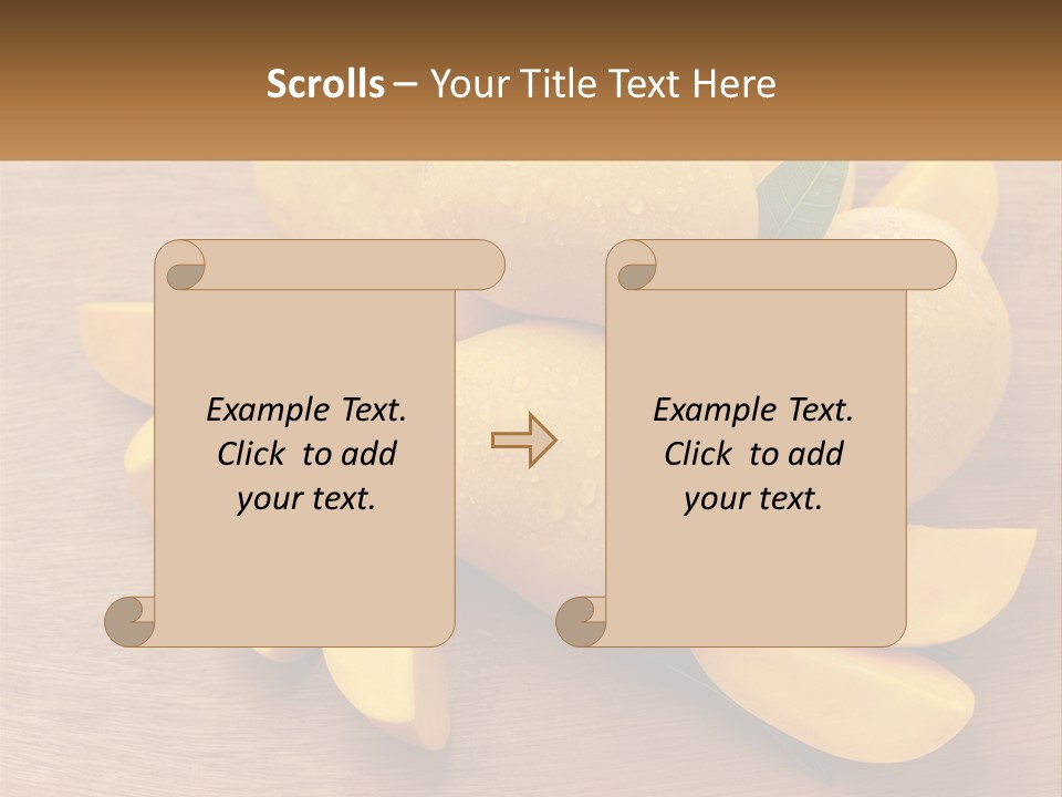 Cut Mango With Mango Leaf Juicy PowerPoint Template