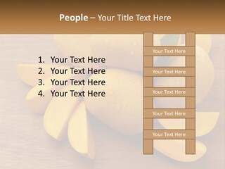 Cut Mango With Mango Leaf Juicy PowerPoint Template