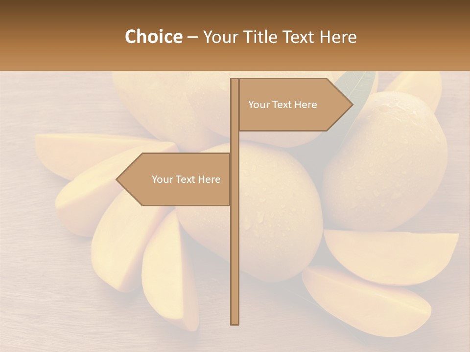 Cut Mango With Mango Leaf Juicy PowerPoint Template