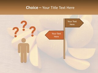 Cut Mango With Mango Leaf Juicy PowerPoint Template