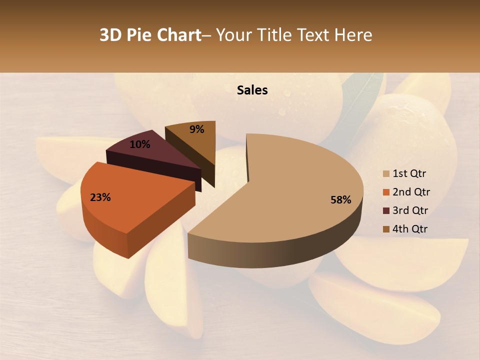 Cut Mango With Mango Leaf Juicy PowerPoint Template