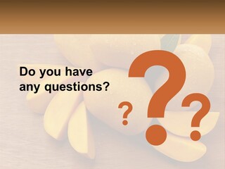 Cut Mango With Mango Leaf Juicy PowerPoint Template