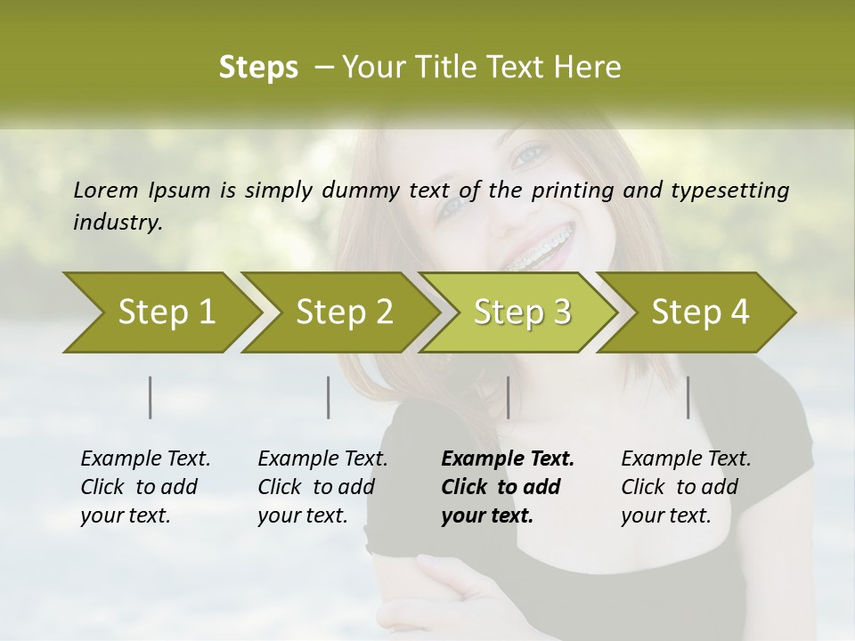 Female Smile Young PowerPoint Template