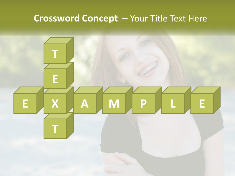 Female Smile Young PowerPoint Template