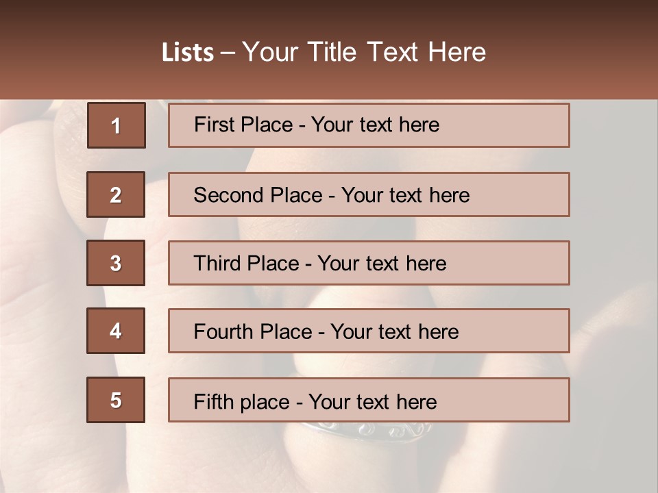 Interracial Finger International PowerPoint Template