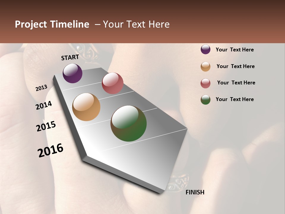 Interracial Finger International PowerPoint Template