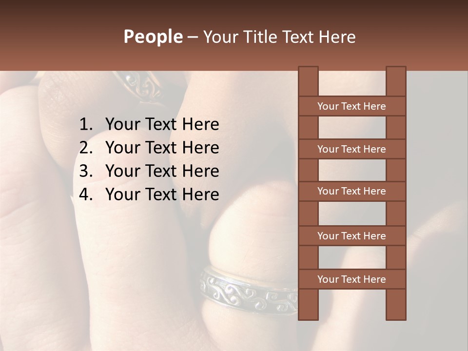 Interracial Finger International PowerPoint Template