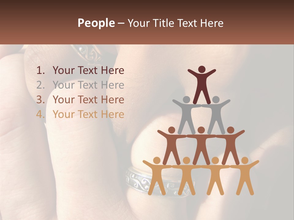 Interracial Finger International PowerPoint Template