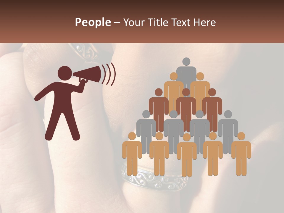 Interracial Finger International PowerPoint Template